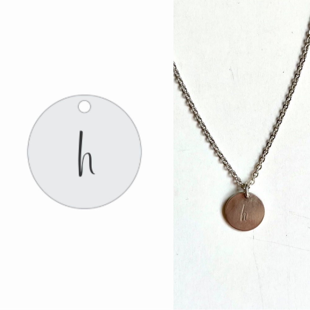 GLDN Personalized Lor Necklace H Name Initial Script Font Sterling Silver